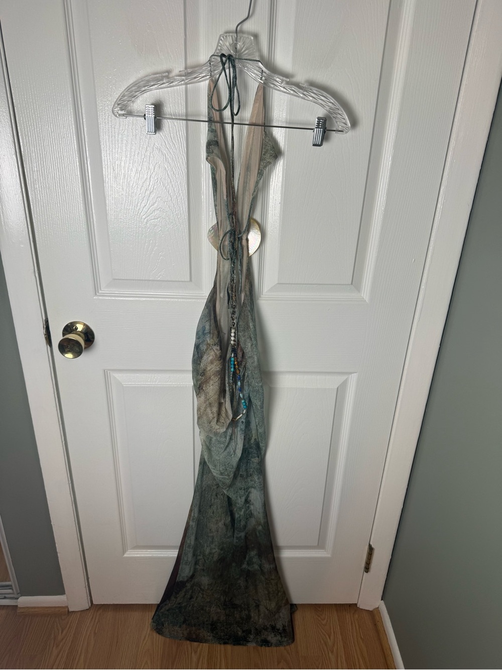 Jaded London Vida Backless Maxi Dress With Shell Trim in Marine XS - Picture 10 of 15